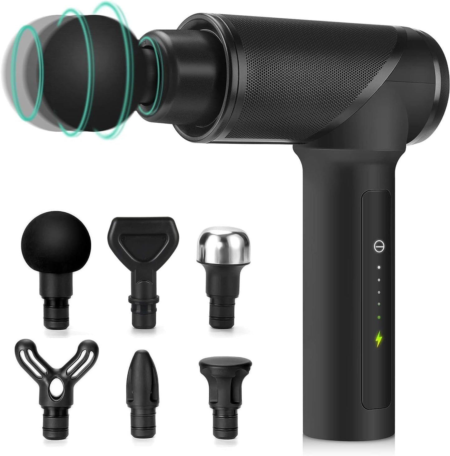 Mini Handheld Massage Gun – Portable Electric Muscle Massage Device with Interchangeable Heads