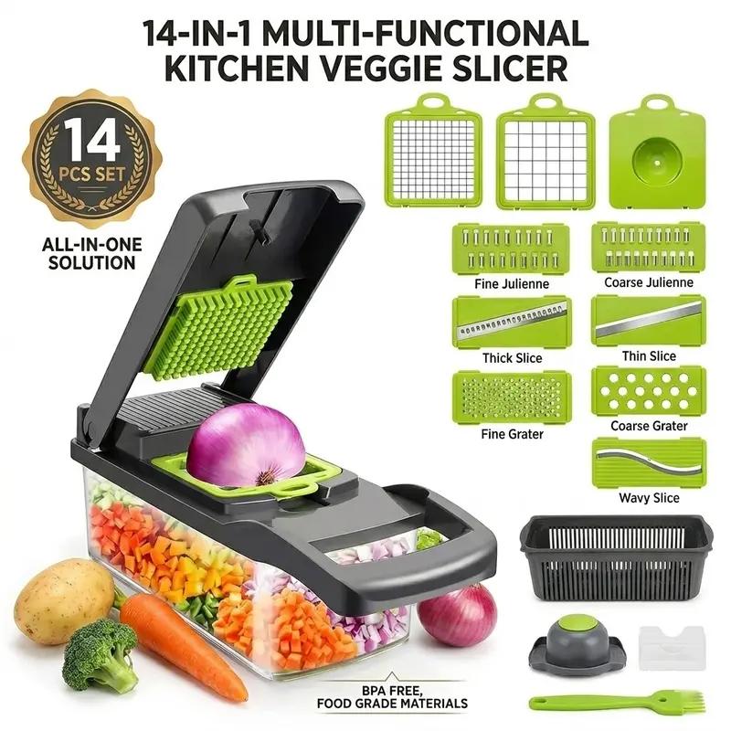 14-in-1 Multifunction Vegetable Slicer & Chopper