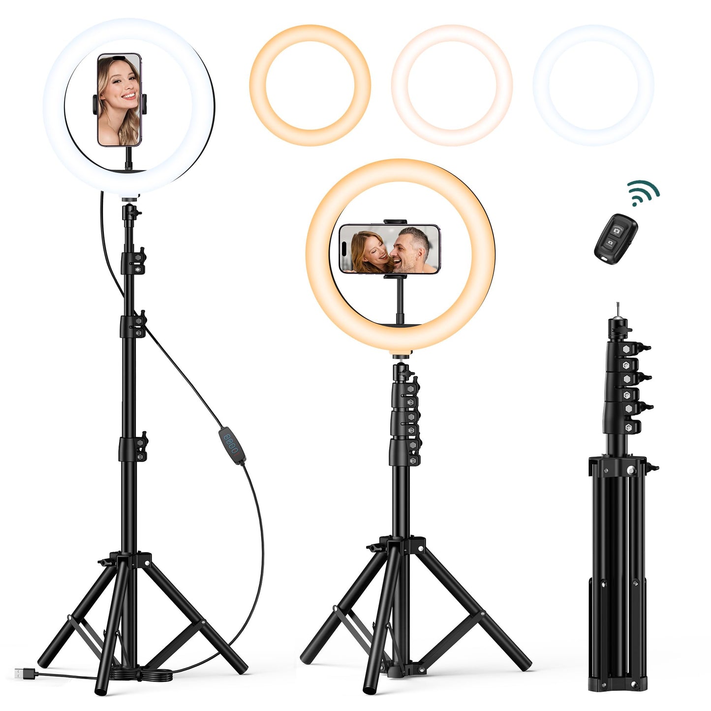 10-Inch LED Ring Light with Tripod and Phone Holder