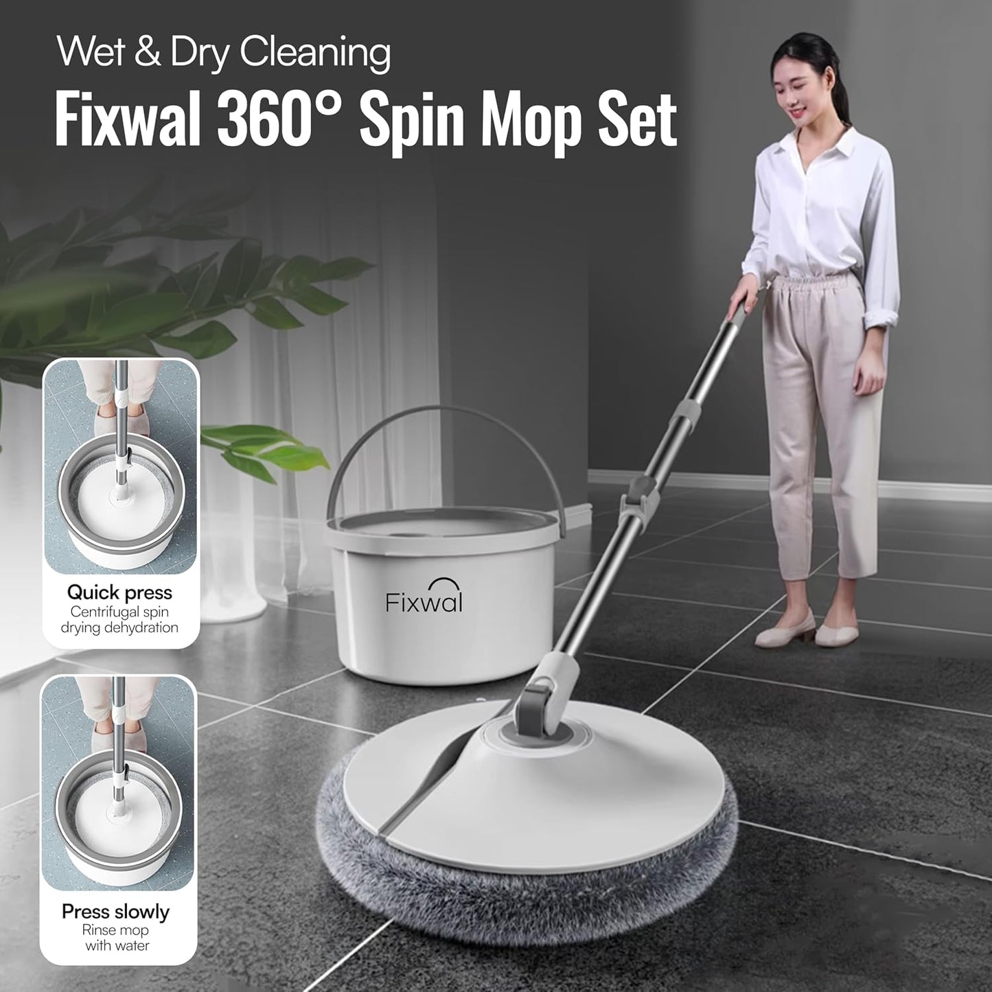 Multi-Functional Detachable Mop – Lightweight Floor Cleaning Mop with Removable Design