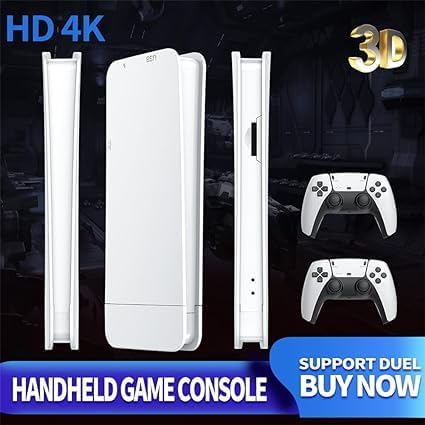 Game Stick 64GB Plug and Play Console with 20,000+ Classic Games & 2 Controllers
