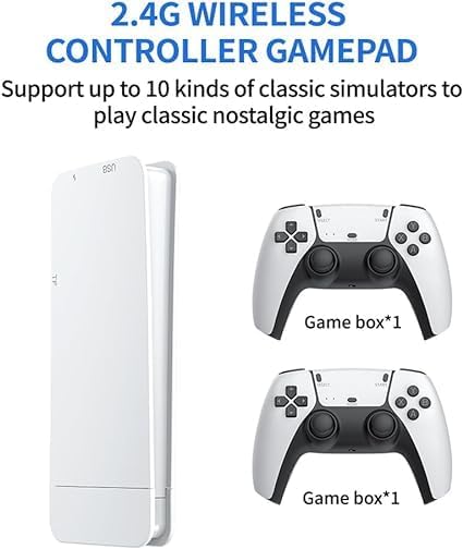 Game Stick 64GB Plug and Play Console with 20,000+ Classic Games & 2 Controllers