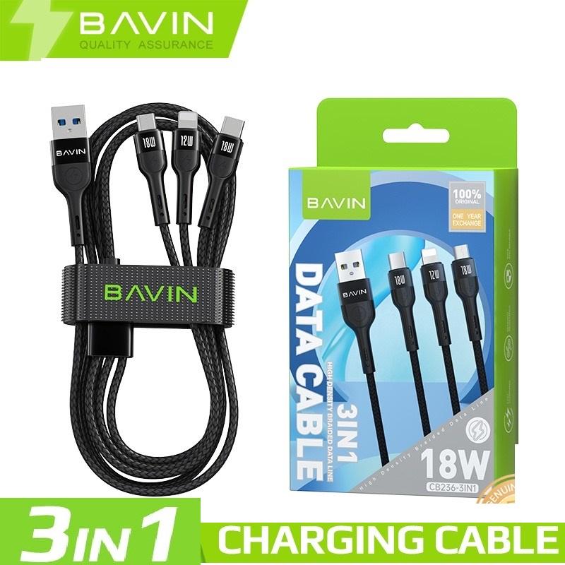 BAVIN 3-in-1 Fast Charging USB Data Cable