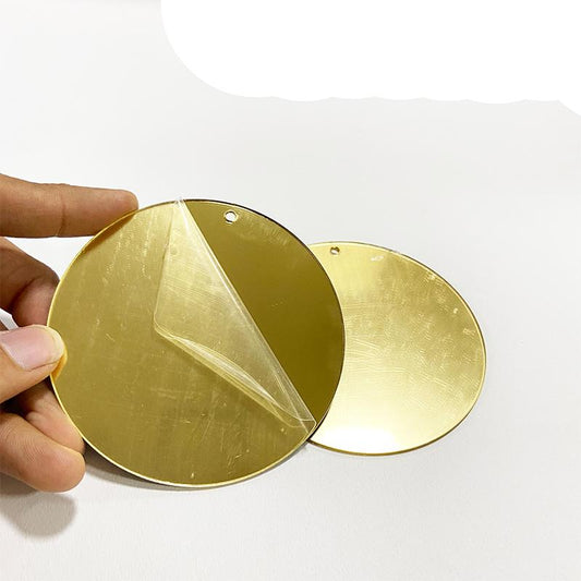 20-Pack 3-Inch Gold Mirror Acrylic Keychain Blanks
