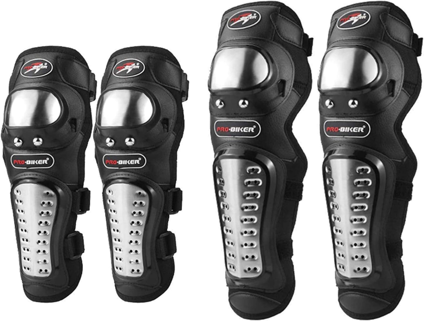 4-Piece Motorcycle Knee and Elbow Steel Guard Set