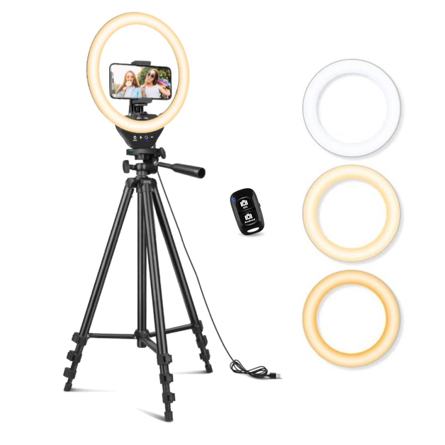 10-Inch LED Ring Light with Tripod and Phone Holder