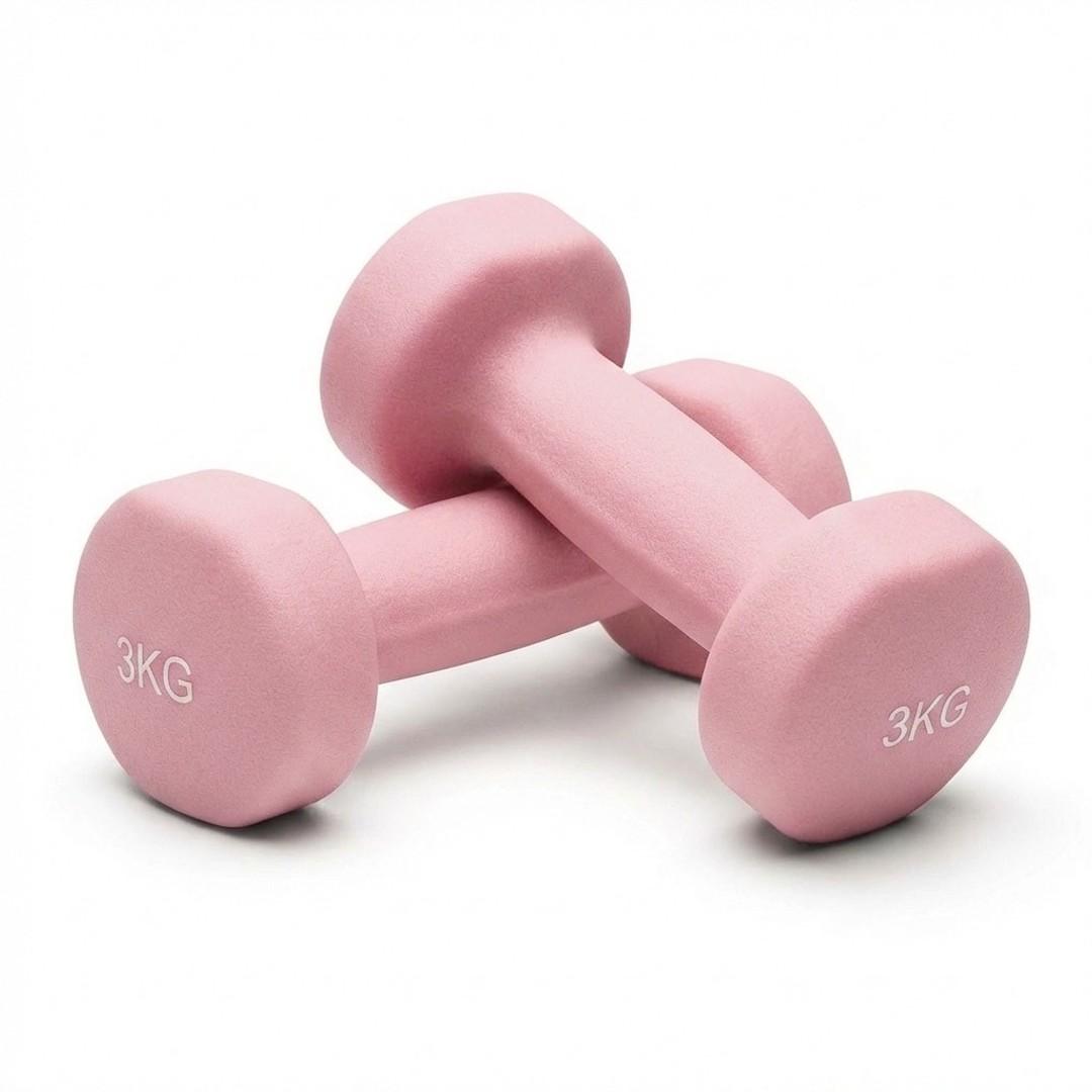 3kg Pink Dumbbell Set for Women & Home Workouts – Strength Training Weights