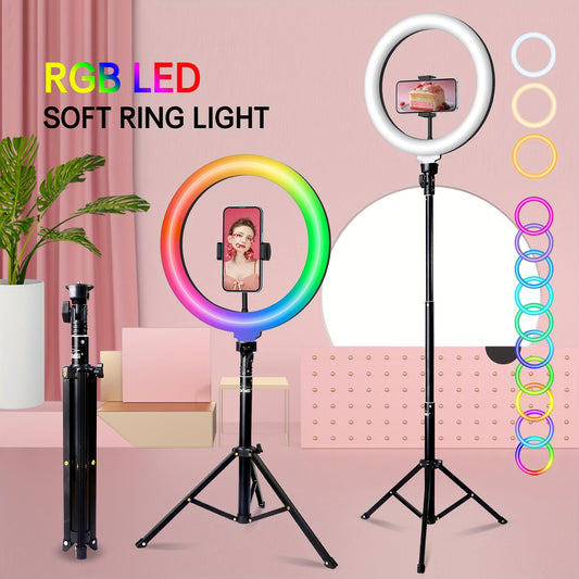 10-Inch RGB LED Ring Light with Adjustable Colors