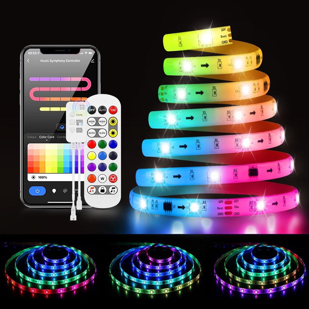 Smart RGB LED Strip Lights with App and Music Sync
