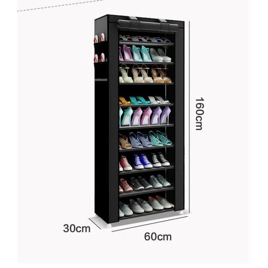 10-Layer Shoe Rack Organizer 60 x 30 x 158 cm
