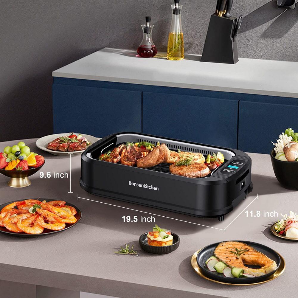 Electric Indoor Grill – Smokeless Countertop Grill for Meat, Vegetables & Home Cooking