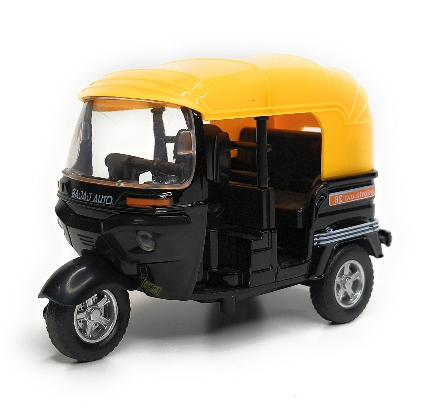 Yellow & Black Mini Auto Rickshaw Toy