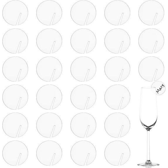 Clear Acrylic Drink Tags Set of 20