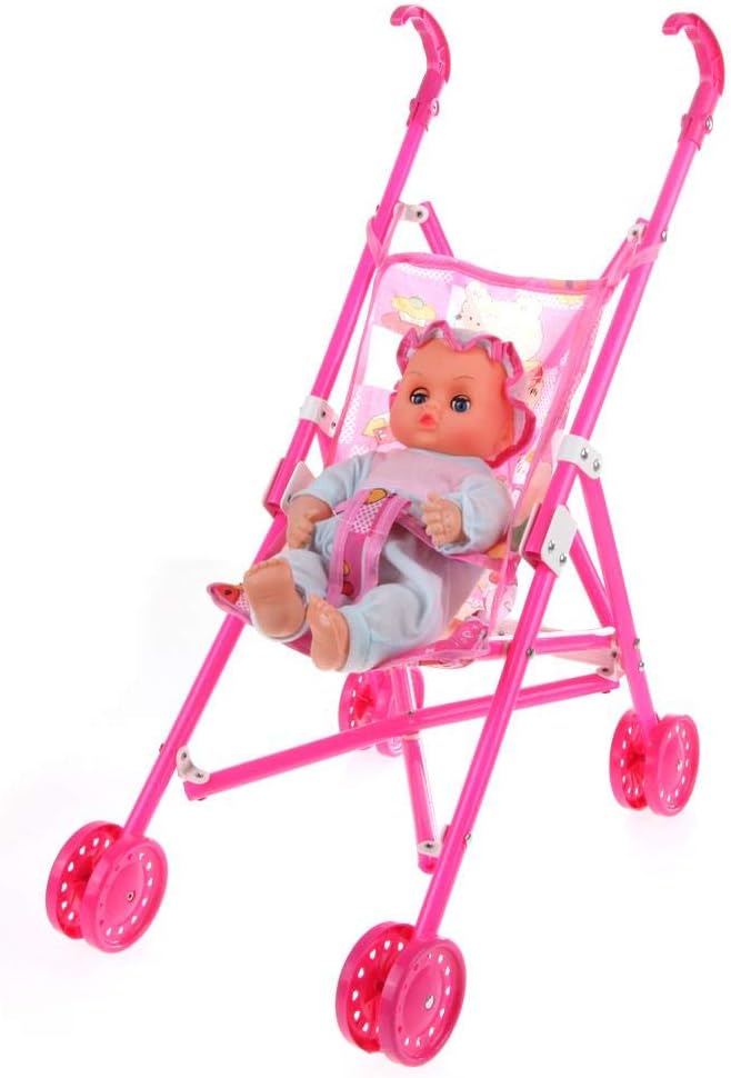 Kids Doll with Trolley – Cute Baby Doll Toy with Rolling Travel Suitcase for Girls