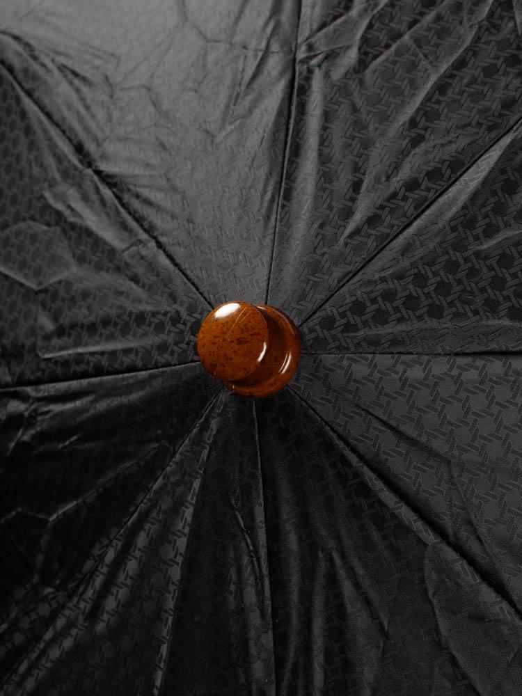 Black Leather Pattern Portable Folding Umbrella