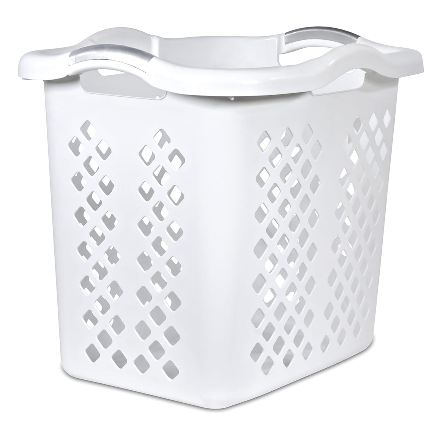 White Laundry Basket with Ventilated Storage Design