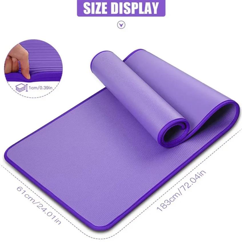 10mm Thick Non-Slip Yoga Exercise Mat 183 × 61 cm