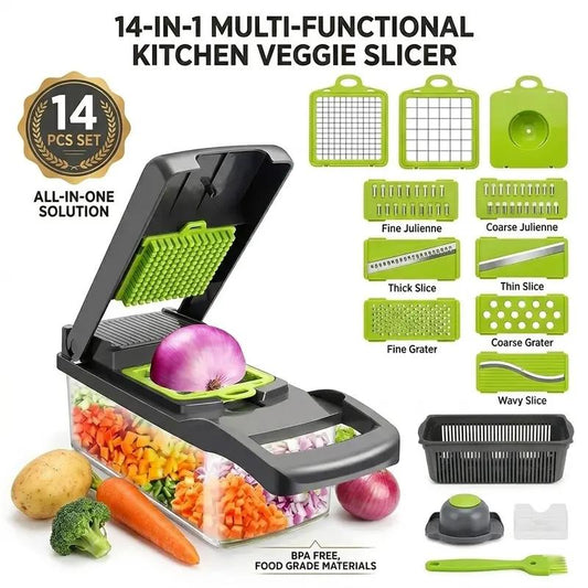 14-in-1 Multifunction Vegetable Slicer & Chopper