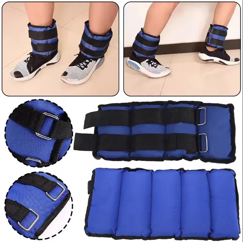 Blue Adjustable Ankle Weights for Fitness Training – Premium Resistance Equipment