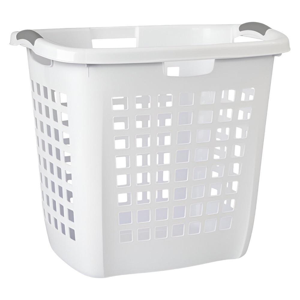 White Laundry Basket with Ventilated Storage Design
