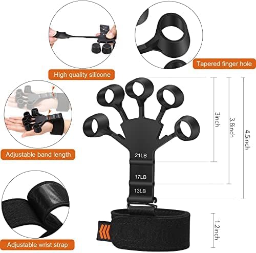 Finger Hand Grip Strengthener – Adjustable Finger & Forearm Exerciser for Grip Training