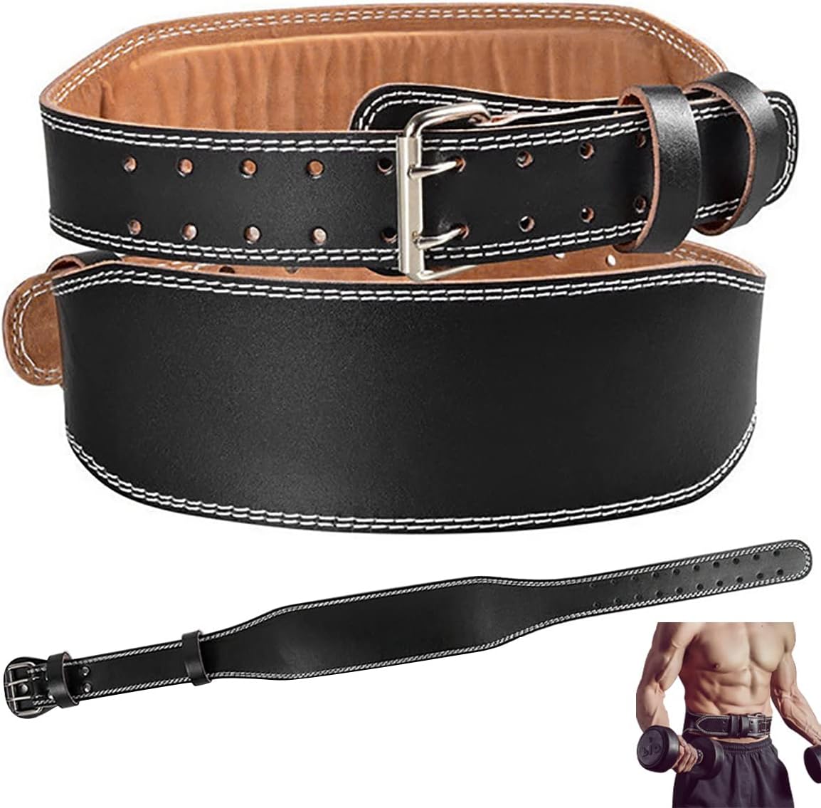 Weight Lifting Belt Powerlifting Belt Leather Gym Workout Waistband Adjustable Buckle for Adult Power Exercise Adult Gym Waist Belt