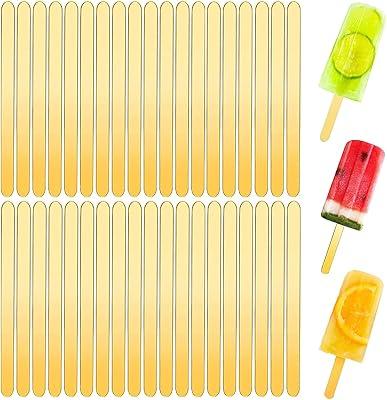 30-Piece Gold Acrylic Popsicle Sticks 4.5 Inch