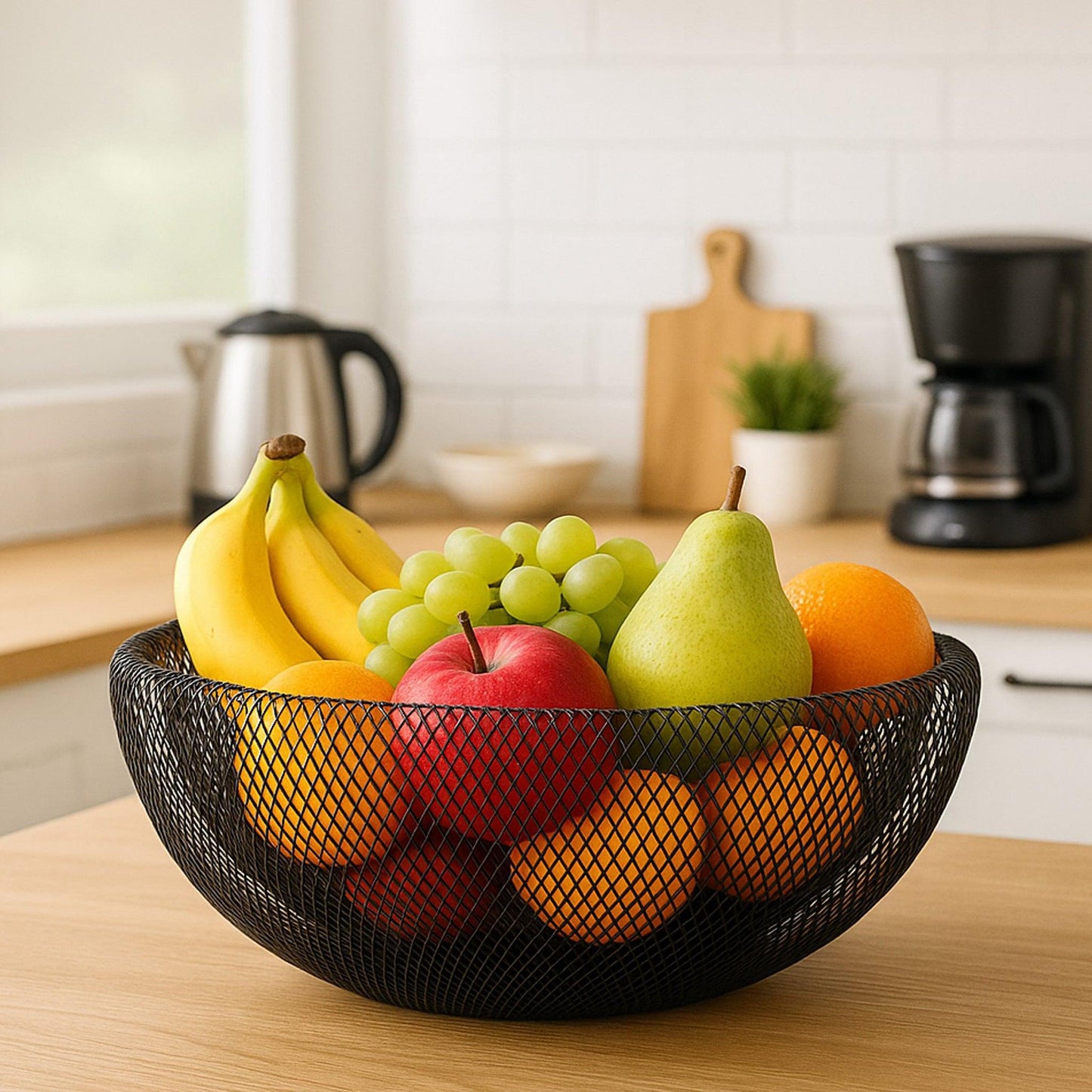 Modern Wire Fruit Basket for Kitchen Counter