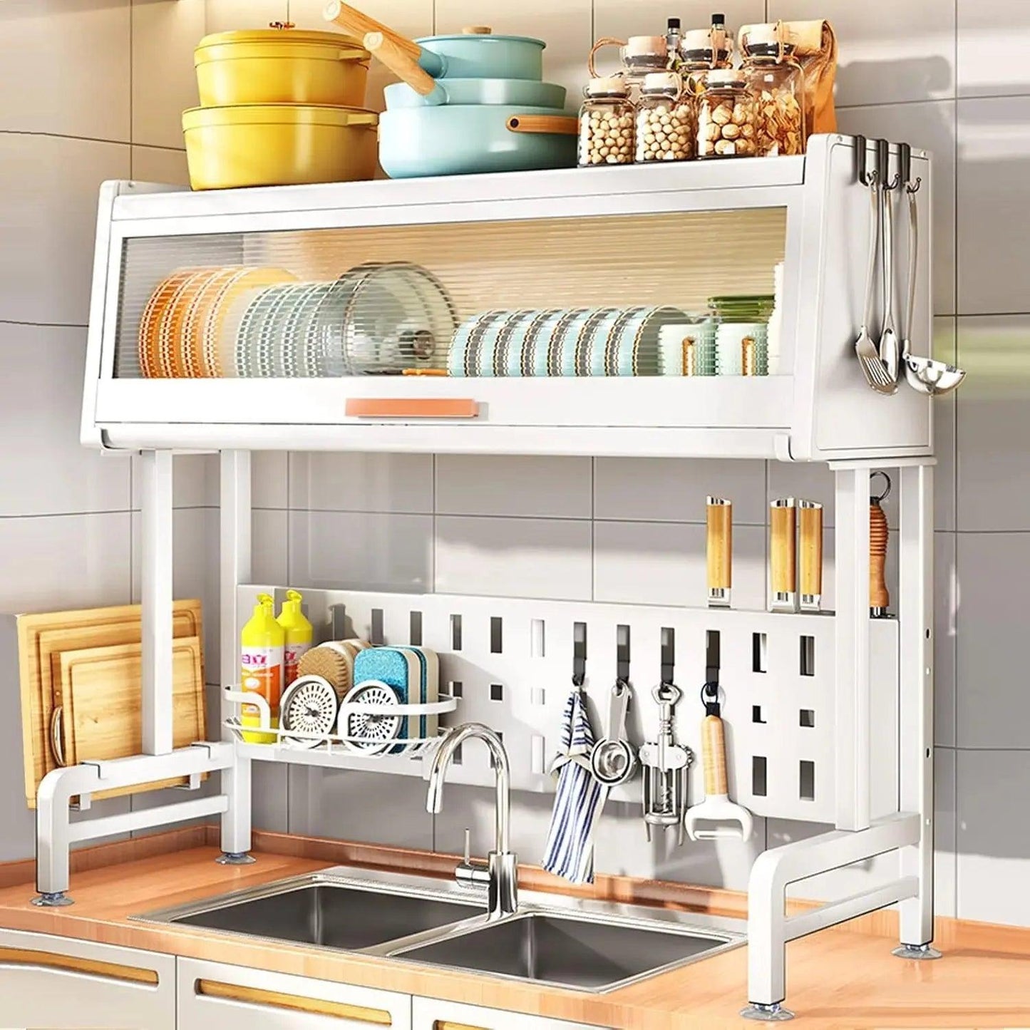 Over Sink Dish Drying Rack Kitchen Organizer
