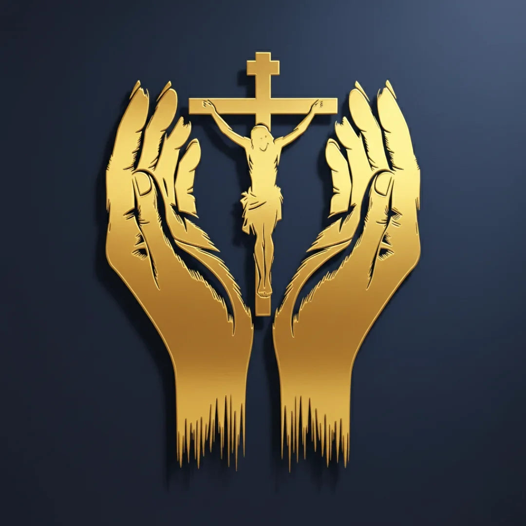 Jesus Christ & Praying Hands Wall Decal UAE | Christian Home & Church Decor for Christmas & Baptism