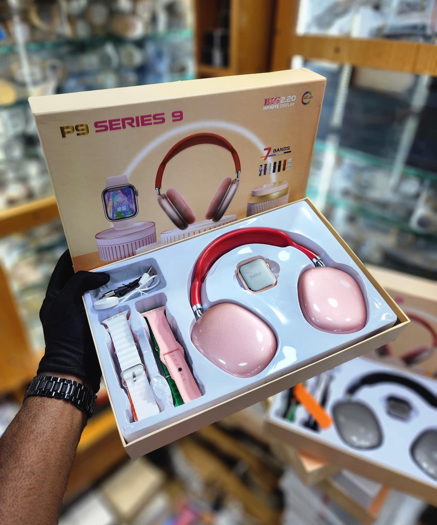 P9 Bluetooth Headphones with Smart Watch Combo