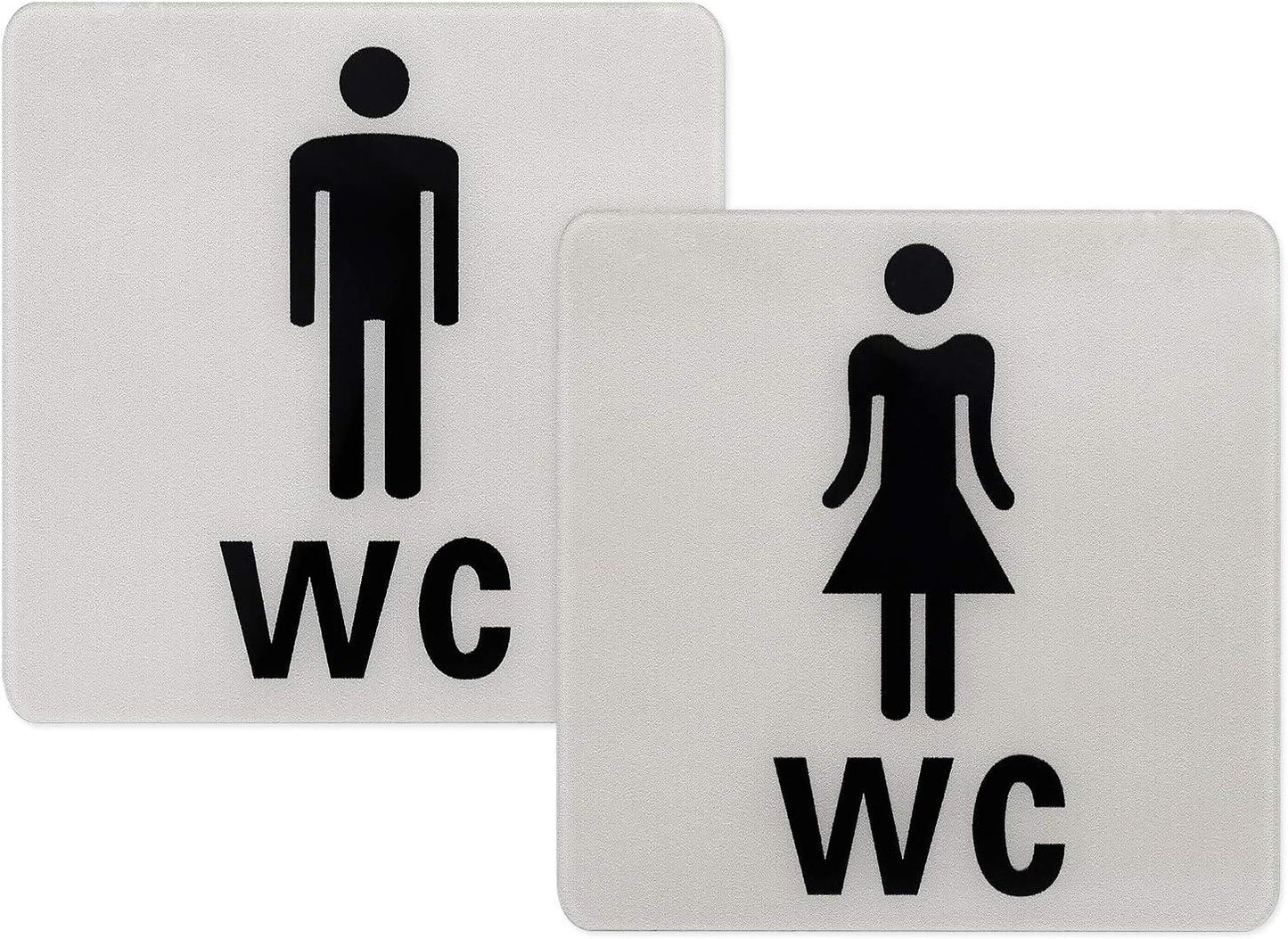Restroom WC Door Sign – Male & Female Toilet Wall Door Signs for Home, Office & Business