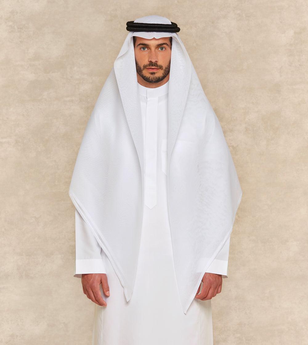 White Arabic Shemagh Head Wrap Scarf
