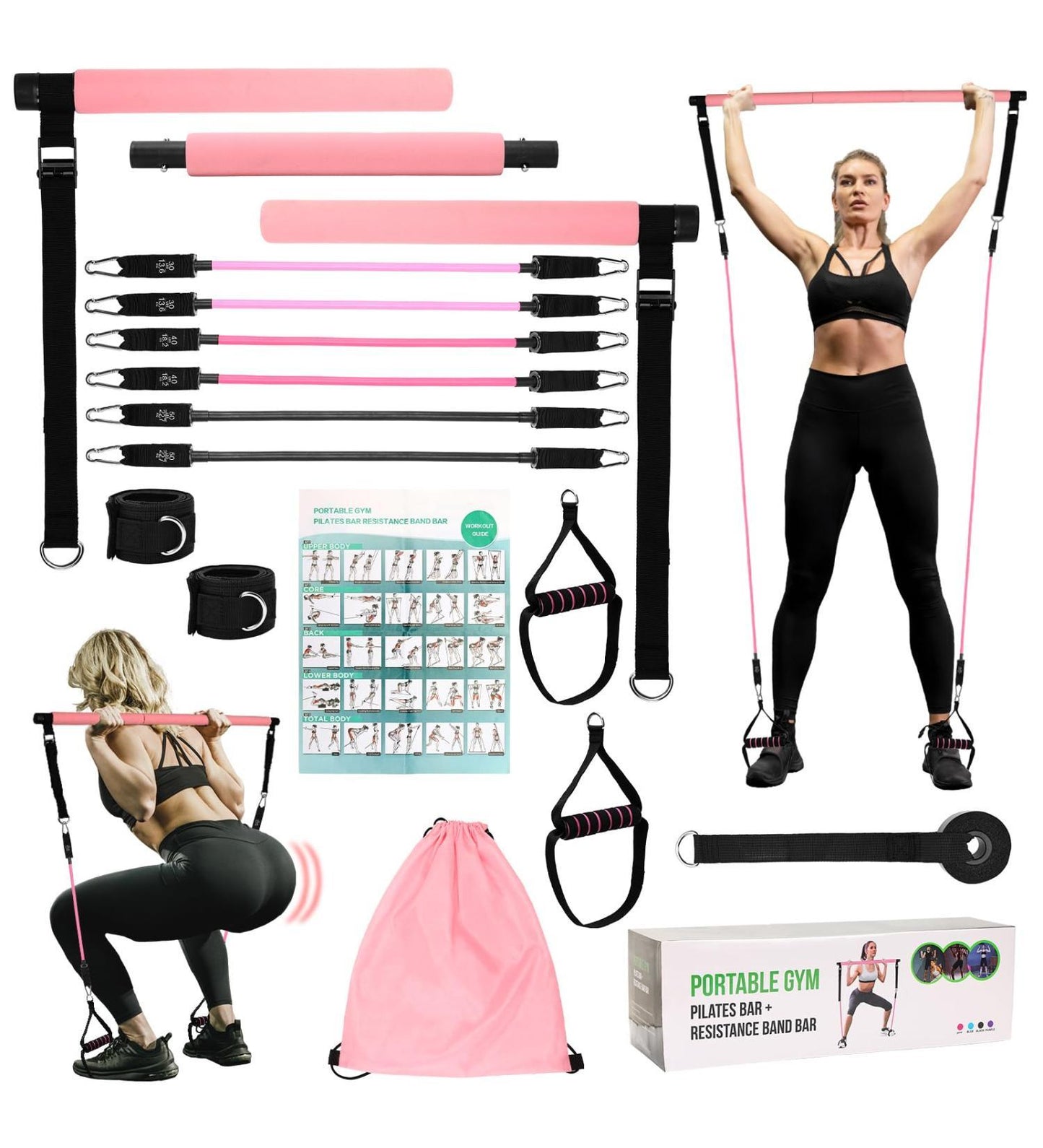 Pilates Bar Kit with Resistance Bands