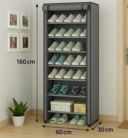 10-Layer Shoe Rack Organizer 60 x 30 x 158 cm