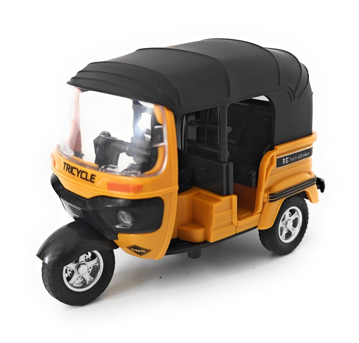 Yellow & Black Mini Auto Rickshaw Toy