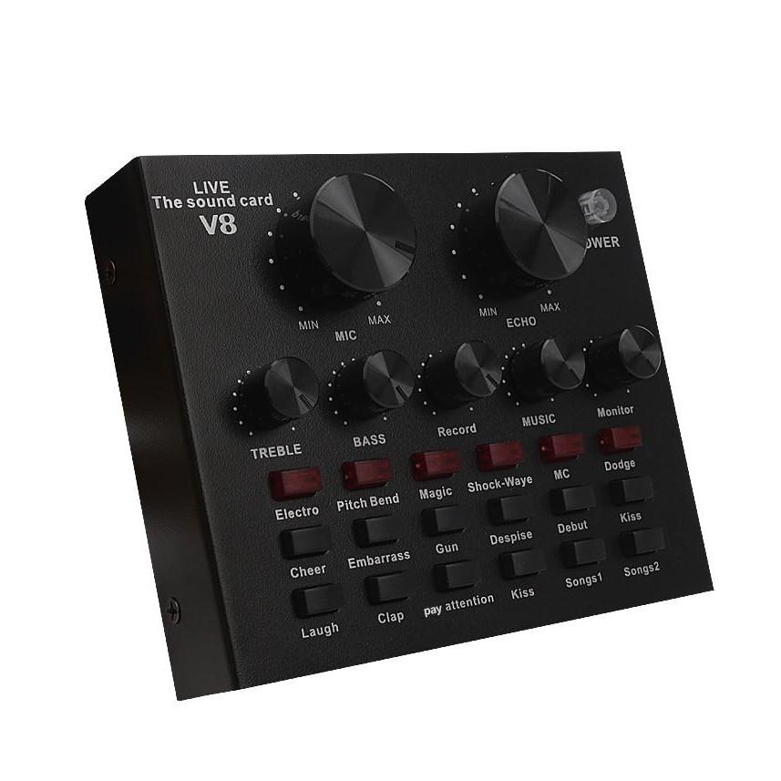 V8 Portable Bluetooth Audio Mixer Sound Card