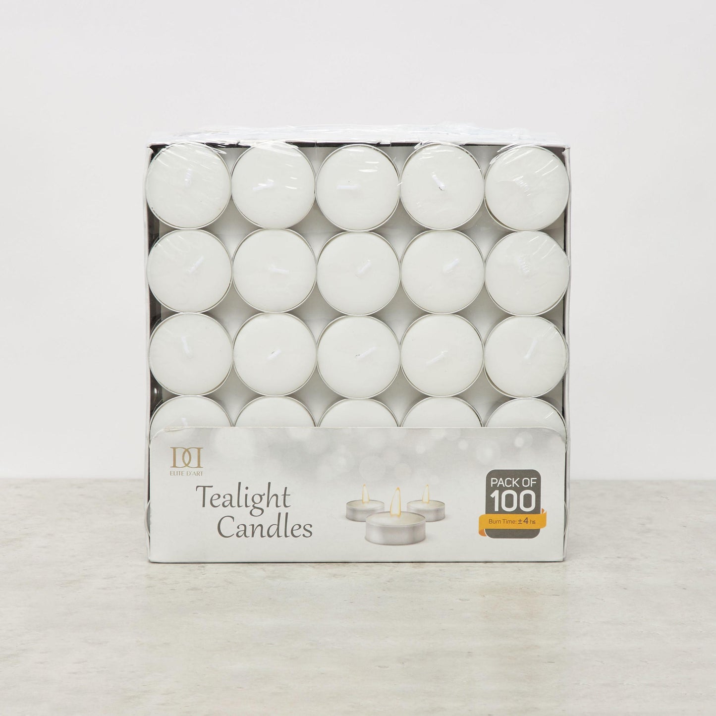 100-Pack White Tea Light Candles – Long-Lasting Decorative Candles for Home & Events