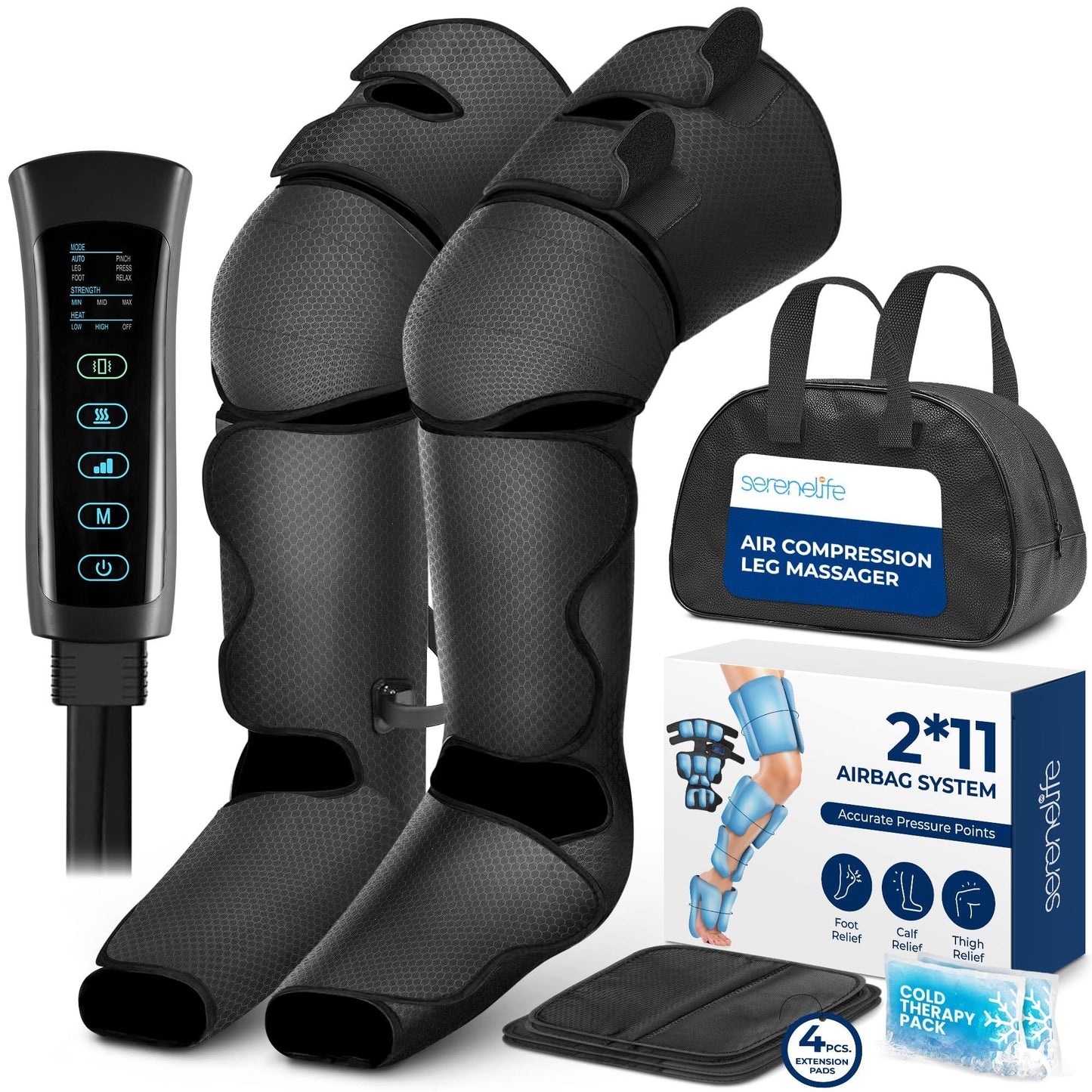 Comelax Air Compression Leg Massager with Cold Therapy – Portable Leg & Calf Recovery Device