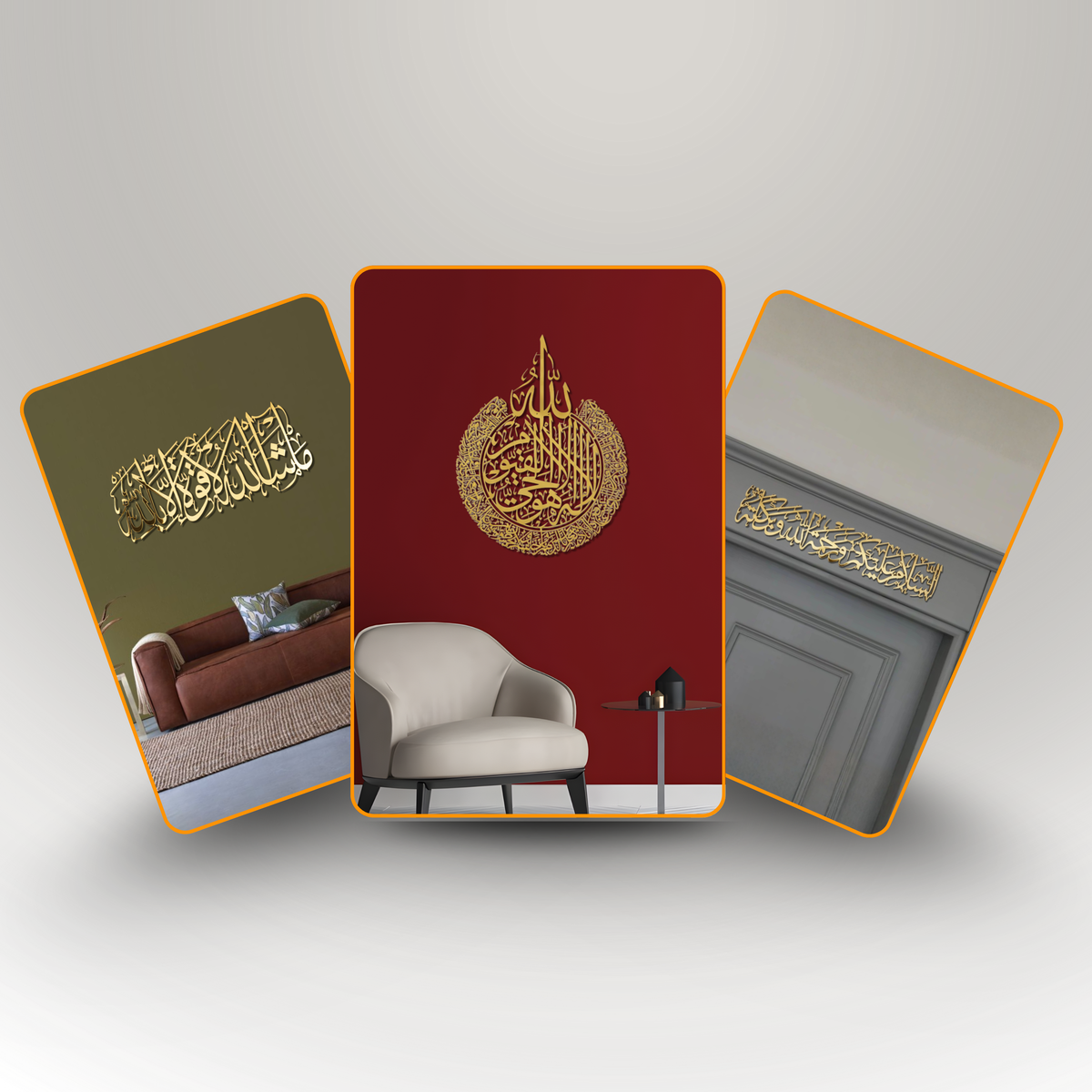 3-Piece Islamic Acrylic Wall Art Bundle: Ayatul Kursi, Mashallah, & Salam Decor