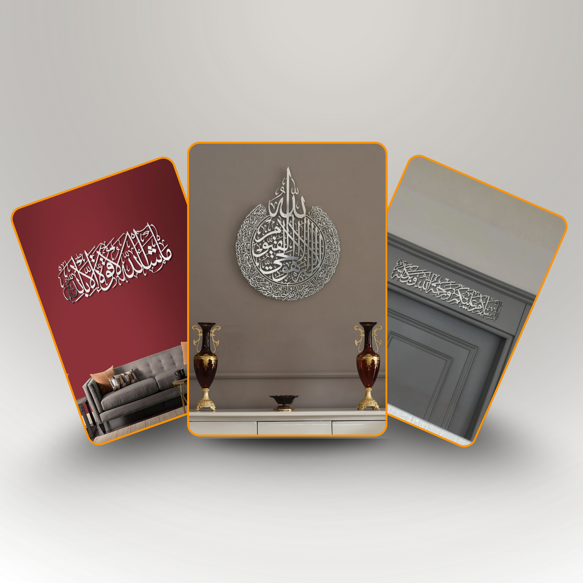 3-Piece Islamic Acrylic Wall Art Bundle: Ayatul Kursi, Mashallah, & Salam Decor