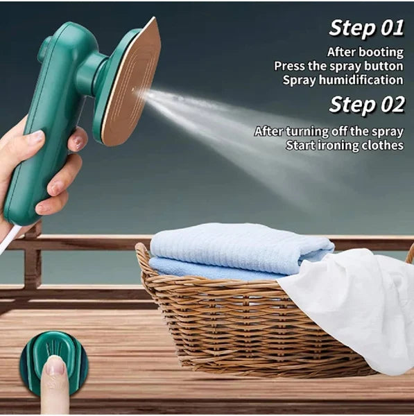 Mini Steam Iron – Portable Travel Clothes Steamer
