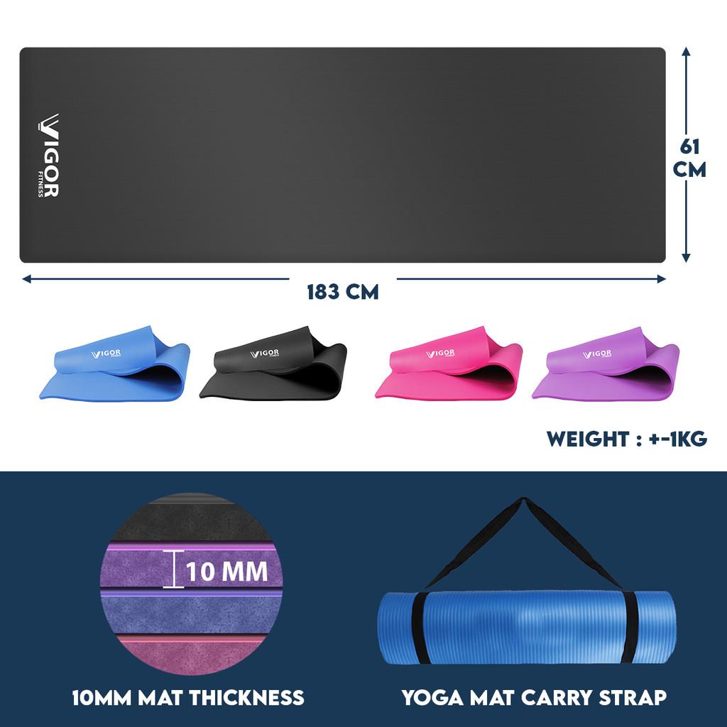 10mm Thick Non-Slip Yoga Exercise Mat 183 × 61 cm