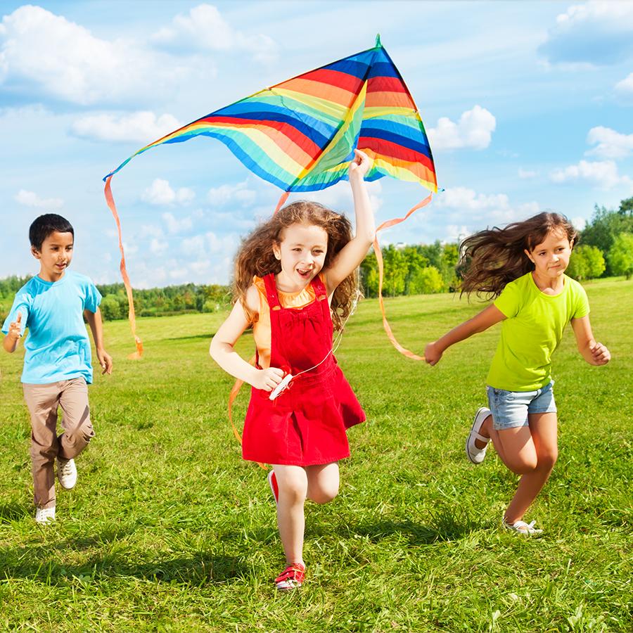 Rainbow Color Flying Kite for Kids