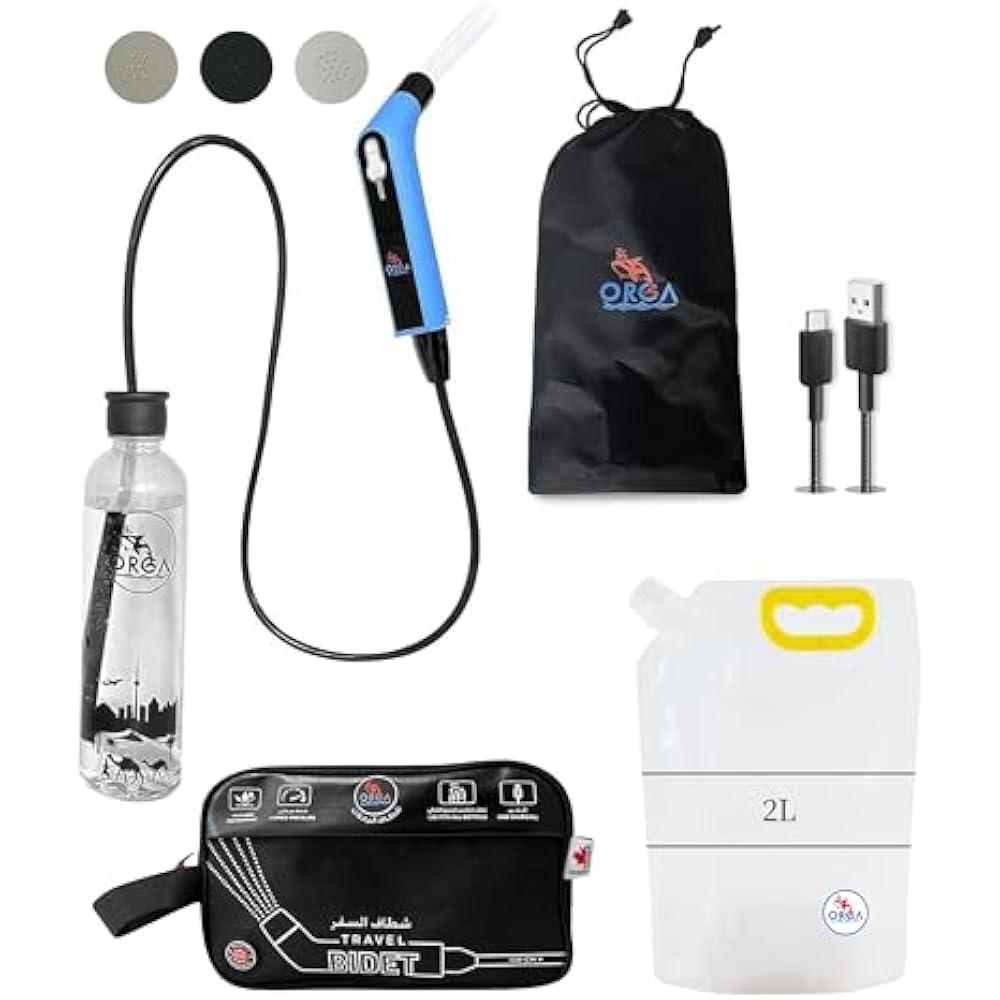Portable Travel Bidet Spray with Foldable Bucket