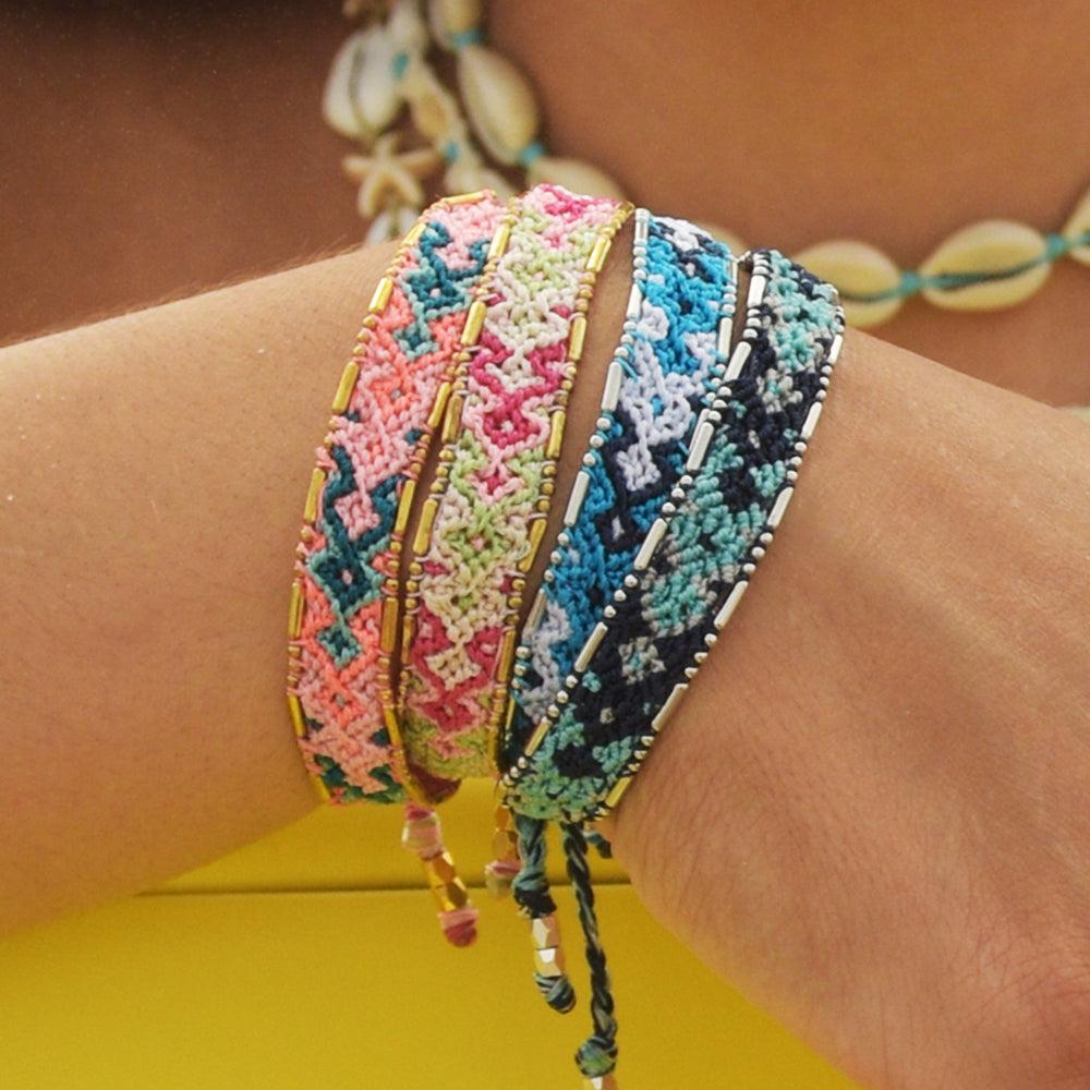 Colorful Beaded Friendship Bracelets Set of 6