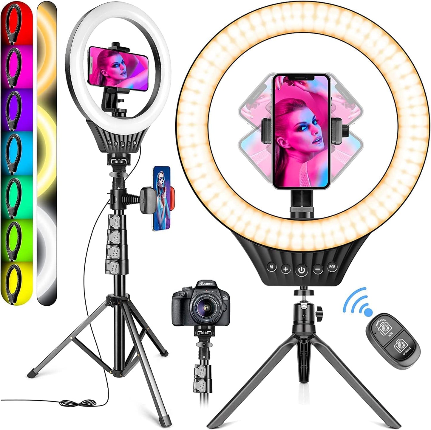 10-Inch LED Ring Light with Tripod and Phone Holder