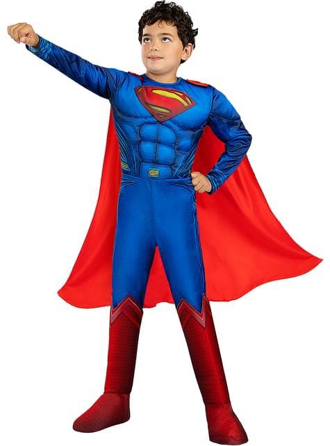 Superman Boy Costume with Red Cape for Kids