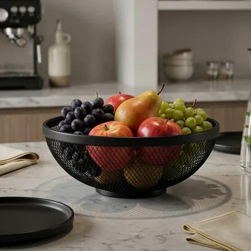 Modern Wire Fruit Basket for Kitchen Counter