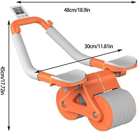 Automatic Rebound Abdominal Wheel With Monitor - Enhanced Core Workout | Elbow Support | Support Upto 300 Pounds | Comfortable Foam Grip